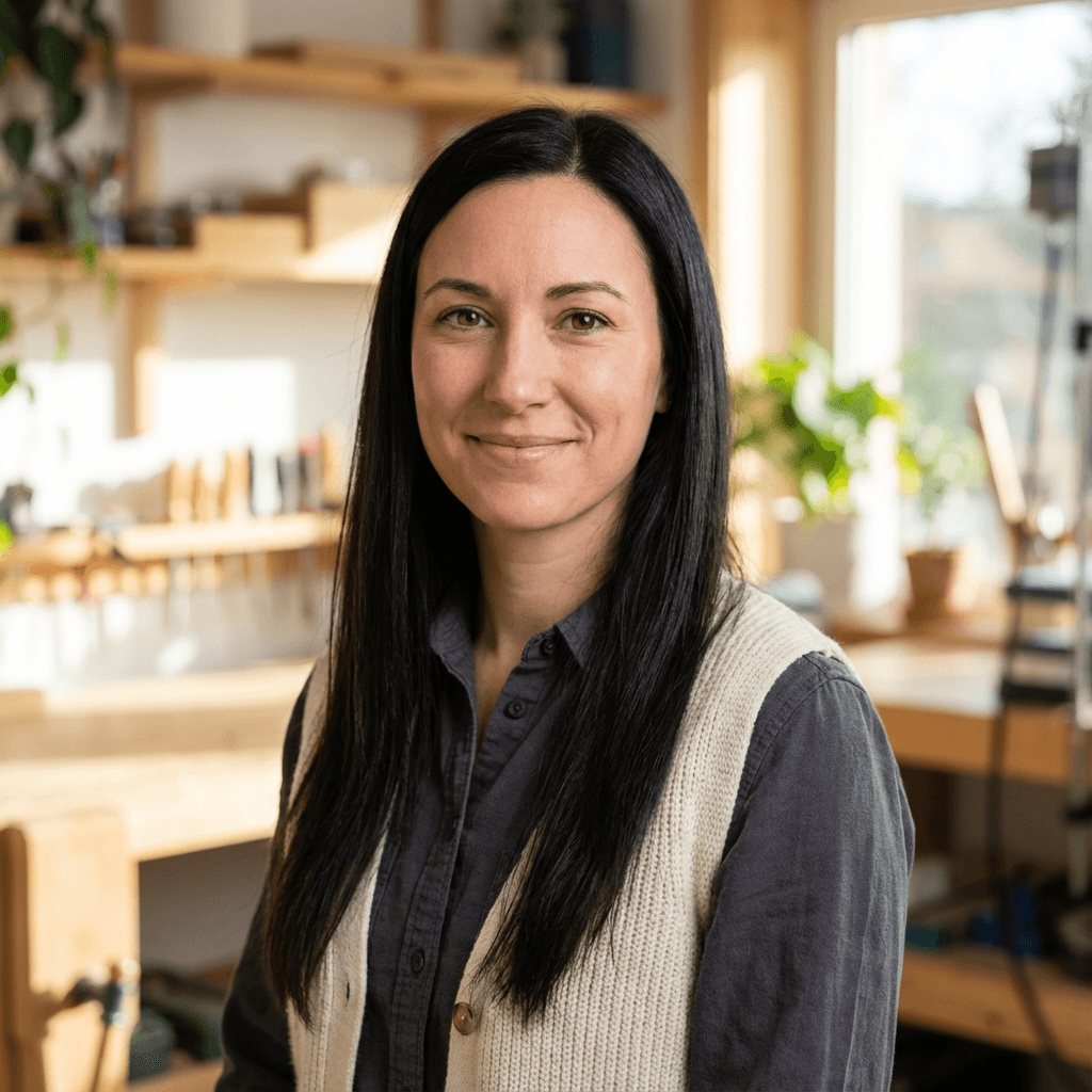 Sandra con su cabello reparado y cuidado profesional